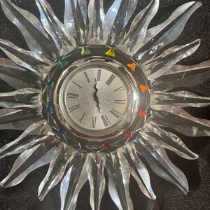 Swarovski silver crystal clock  new certificate holiday gift home decir accent